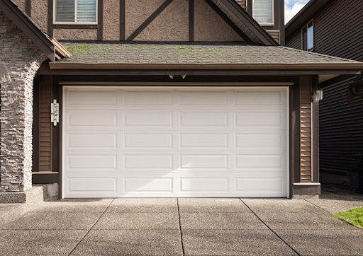 A closed garage door