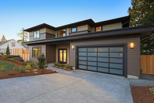 A modern style residential garage door